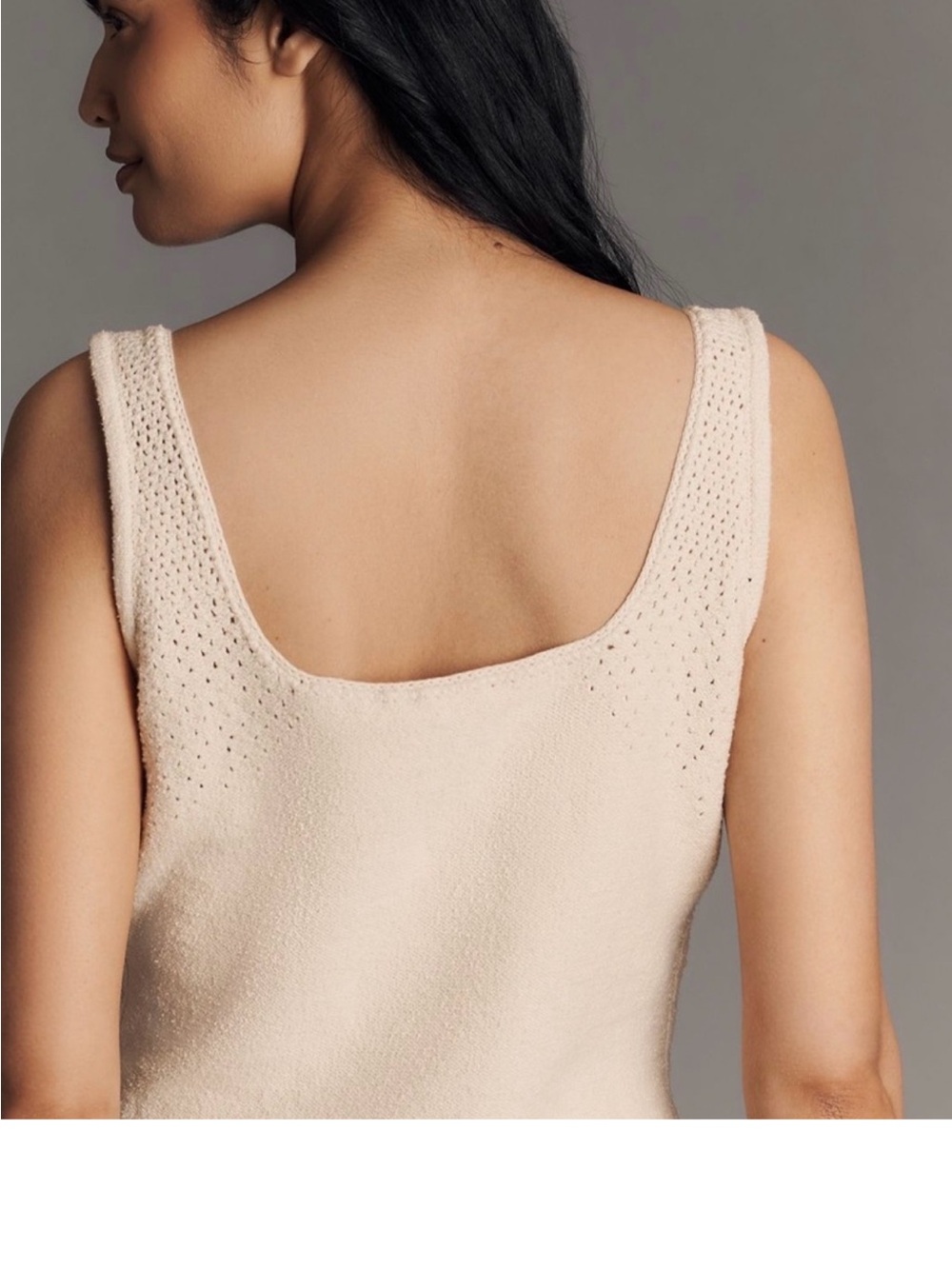 Pilcro Anthropologie Cream Floral Knit Tank Top cotton knit S - Picture 2 of 10